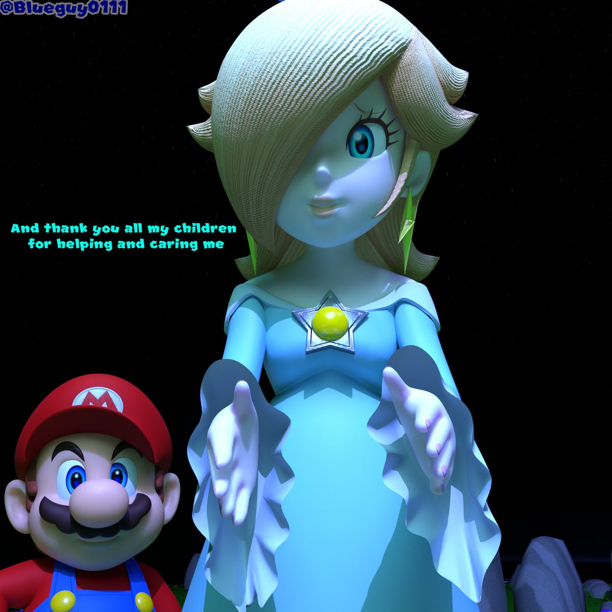 Blueguy0111's tweet image. She is fully recovered from bad dream and she thanks for helping her
#Supermario #Mario #Rosalina #MarioxRosalina