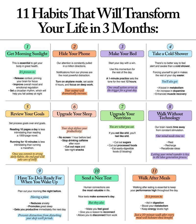 LilyMayerWriter's tweet image. Big change rarely comes from one massive move - it comes from small habits repeated daily 🌱✨
Sunlight, movement, better sleep, less screen time, kind connections. Master the basics and watch your life transform 🚀
#SelfImprovement #Habits #GrowthMindset #Productivity