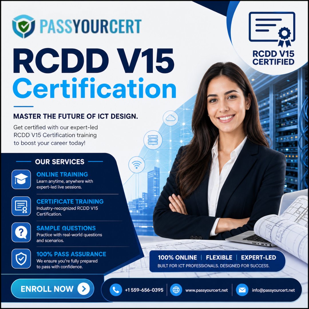pass_yourcert's tweet image. Take your career to the next level with the RCDD V15 Certification! 📈 Master ICT design with our 100% online, expert-led training. Flexible schedules built for busy professionals. 
#RCDD #ICT #Certification #CareerBoost #TechSkills #PassYourCert