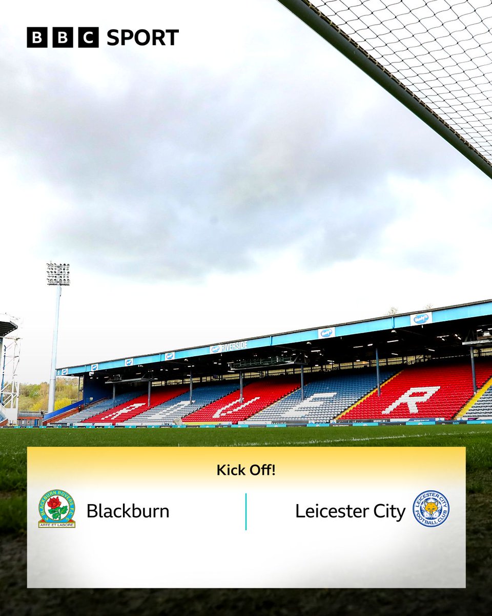 BBCRLSport's tweet photo. 🦊 #LCFC | KICK OFF: Ten years ago today, Leicester City achieved sporting immortality when they were crowned Premier League champions. 

Today, they face Blackburn Rovers as they begin preparations for life in League One. 

We're underway at Ewood Park on the final day of the Championship season...