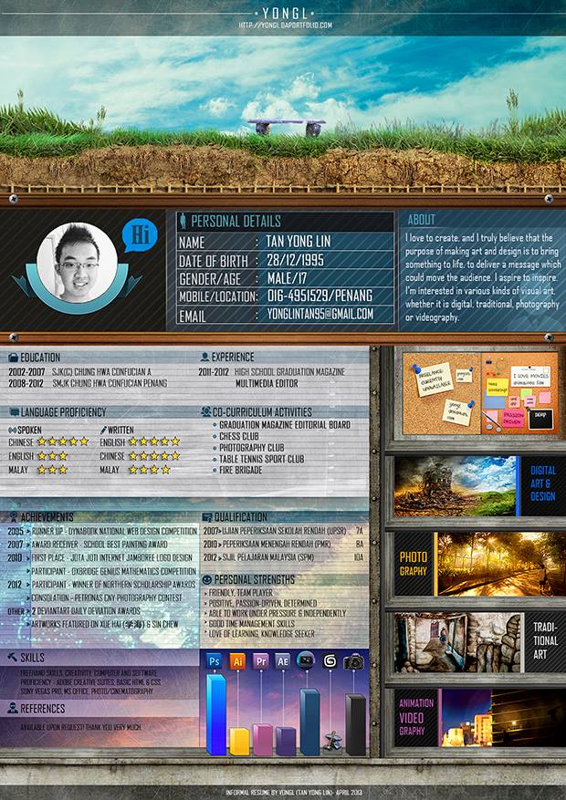 yongl95's tweet image. found my first photoshop resume when i just finish my high school back in 2013 lol #throwback time for a 2026 artistic version while i rebuild my website from A-Z