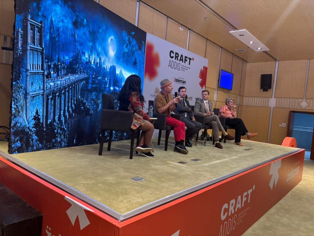 UKinEthiopia's tweet photo. 🇬🇧🤝🇪🇹 Delighted to partner with #CraftAddis to support creative industries and inclusivity 

Great day of panels &amp; masterclasses ahead of @MulatuAstatke1 final concert in 🇪🇹 featuring his 🇬🇧 band https://t.co/NTl7el4Azx