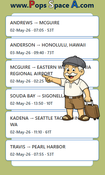 PopsSpaceA's tweet photo. ✈️ Fresh Space-A schedules just hit the boards.

Pop found a flight from JB_MCGUIRE to EASTERN WEST VIRGINIA REGIONAL AIRPORT: 10T tentative seats, 02 MAY 2026, 02:25 roll call. Check it out!

https://t.co/5zoIV8yLg9

#PopsSpaceA #SpaceA #Mcguire #EasternWestVirginiaRegionalAirport
