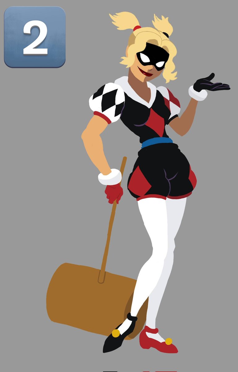 robotter_art2's tweet photo. @J_Onaka tried designing a post-joker Harley ages back, that's still a harlequin inspired outfit, think 1 ended up being my favourite https://t.co/7xMrLnOK5u