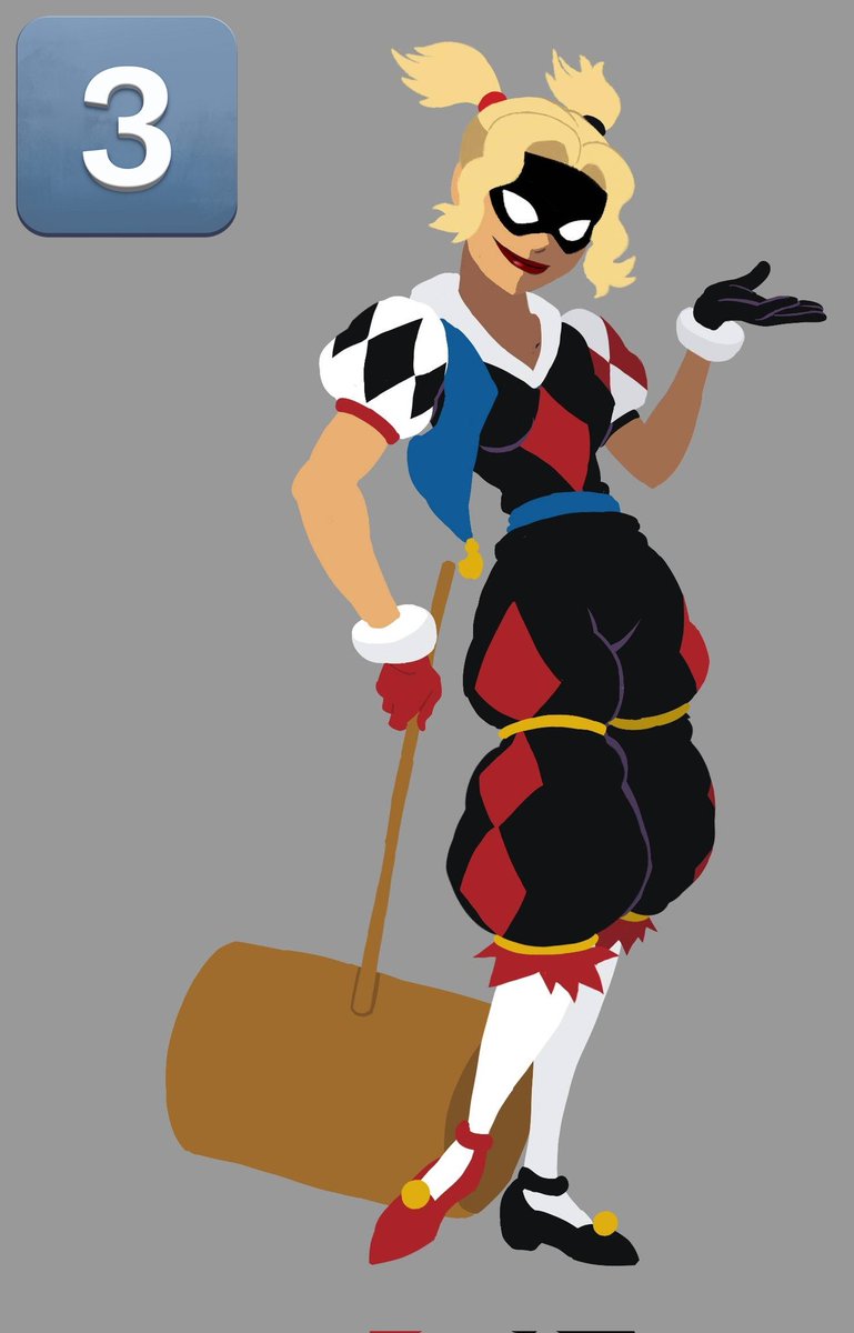 robotter_art2's tweet photo. @J_Onaka tried designing a post-joker Harley ages back, that's still a harlequin inspired outfit, think 1 ended up being my favourite https://t.co/7xMrLnOK5u