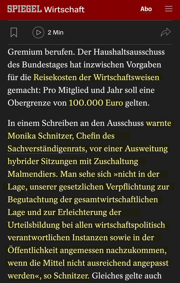 jekltwin's tweet photo. @apollo_news_de Fast lustig, dass dieselbe Frau vor 2 Jahren davor warnte, bei den Reisekosten der Wirtschaftsweisen (300.000€) zu sparen, da Kollegin Malmendier schon alleine für 200.000€ fliegen müsse, schließlich könne man die Sitzungen nicht noch hybrider abhalten. 🫠 https://t.co/WgcAuWGzMF