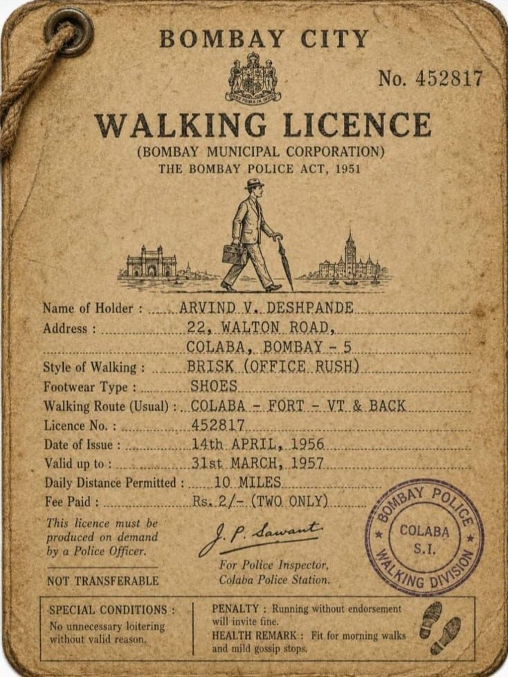 Abs261's tweet photo. Hard to believe, but there was a time when you actually needed the license for walking as well as to ride a bicycle 😊🙄 https://t.co/00Sf8x8MzI