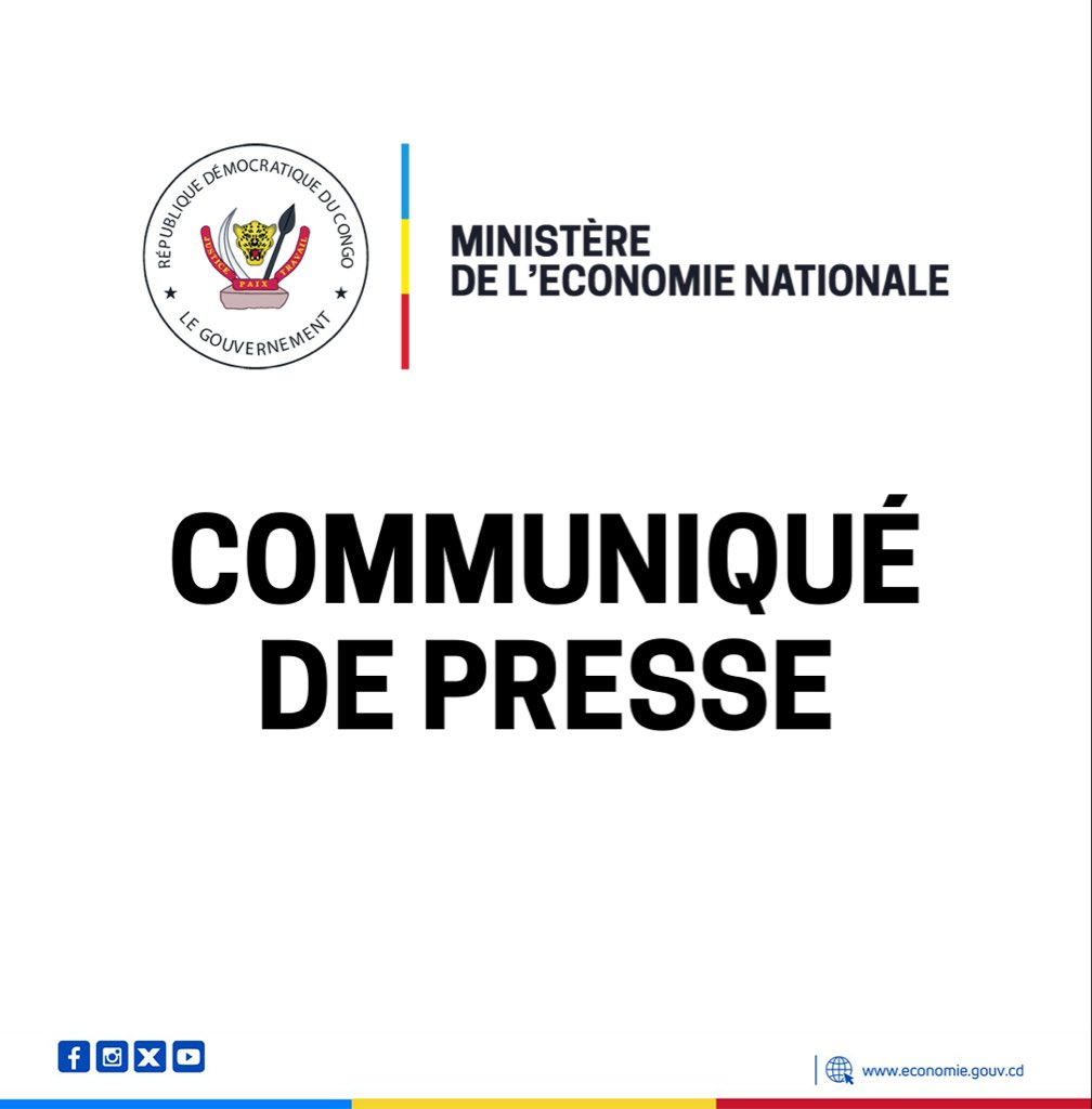 EconatRDC's tweet photo. #RDC : COMMUNIQUE DE PRESSE N°123/2026
L e Ministère de l’Economie nationale , à travers la COMCO lance
« Loba » à Kinshasa https://t.co/TUQdme2tbp