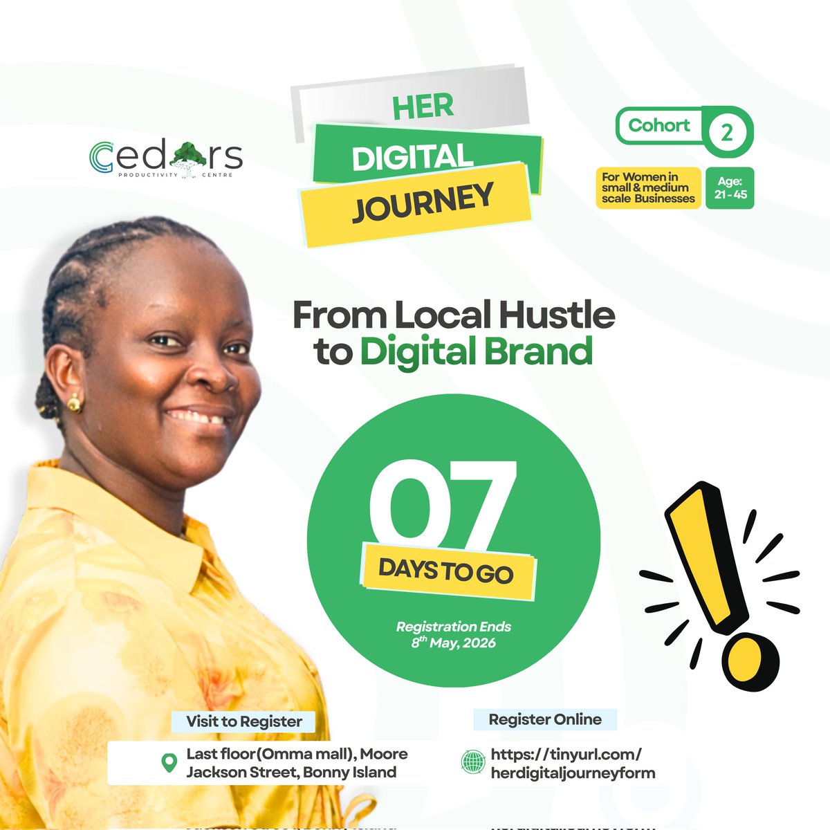thisiscedars's tweet photo. Digital confidence looks good on women. Not because it is trendy. Because it changes what is possible. With the right digital skills, a woman can market better, communicate better, organise better, serve customers better, and show up with more confidence. https://t.co/ZXz8Zdecws