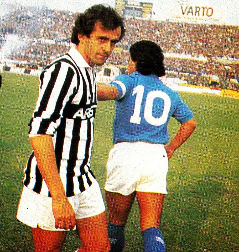 Juventus v Napoli
Michel Platini and Diego Maradona