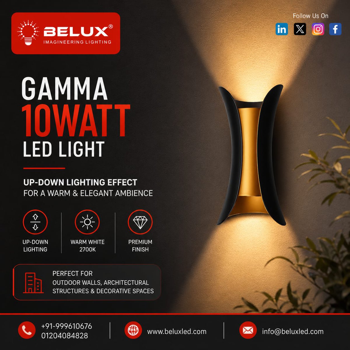 BeluxL55395's tweet image. Light up your walls with elegant glow and modern LED style

Upgrade your space with a stylish 10W LED wall light. Enjoy warm, elegant lighting with premium finish, perfect for outdoor and décor spaces.

#ledlight #walllighting #homedecor #outdoorlighting #modernlighting #warmwhit