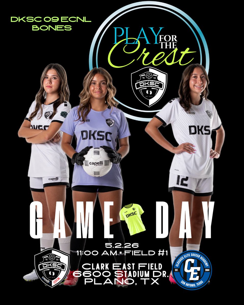 DKSC09gECNL's tweet photo. It's game day! Today we play Classic Elite at 11AM. 
@DKSC_official @ECNLgirls @ImYouthSoccer @ImCollegeSoccer @PrepSoccer @PrepSoccerTX https://t.co/SH91A189G3