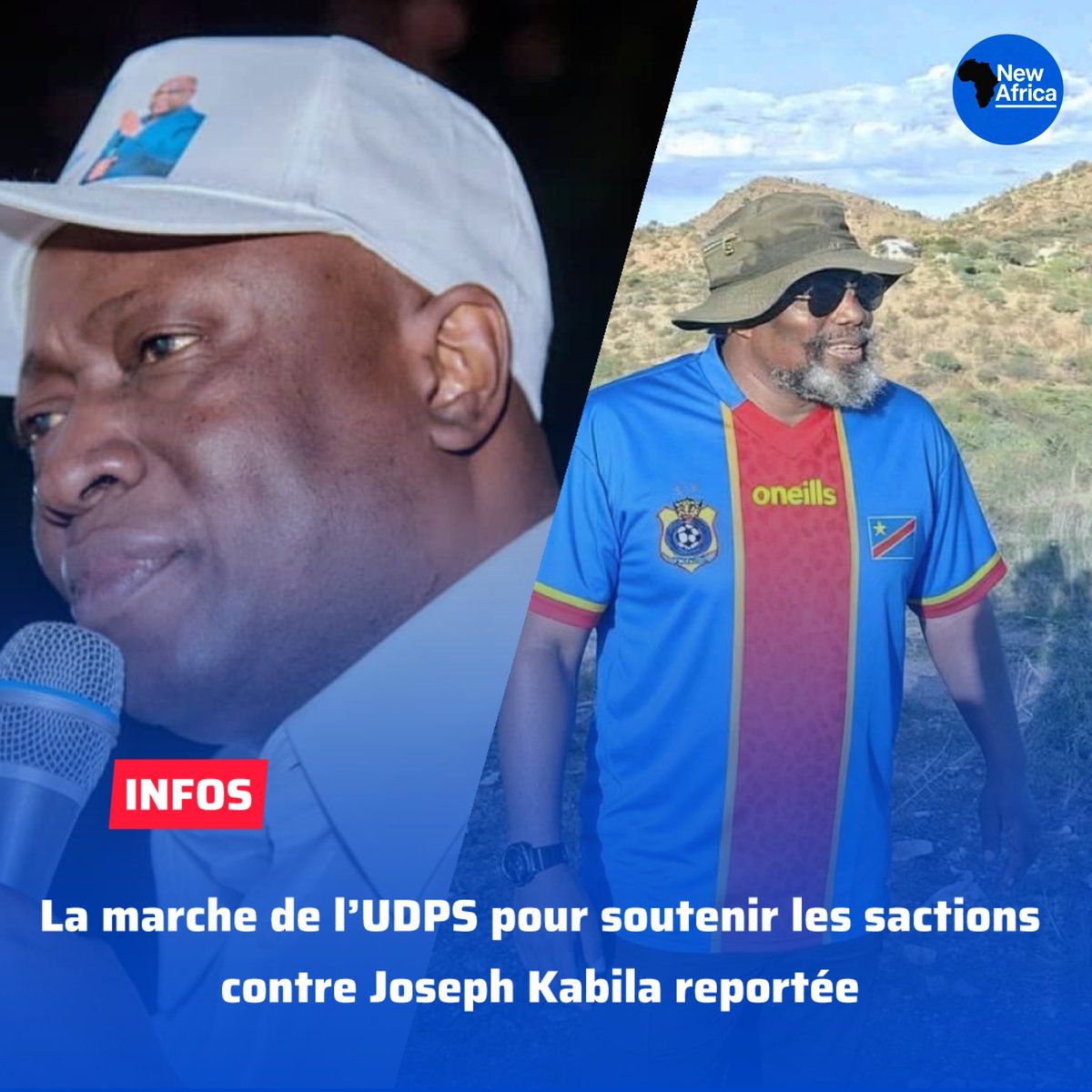 Newafrica27's tweet photo. #RDC: La marche de l’#UPDS pour soutenir les sanctions américaines contre Joseph #Kabila, initialement prévue ce samedi 02 avril. Vient d’être repoussée pour ce lundi 04 mai 2026.
Selon les raisons poussées. Le secrétaire général de l’UPDS, annonce que la marche est reportée parce que les ambassades ne fonctionnent pas le samedi alors que la marche avait pour finalité l’ambassade des États-Unis.