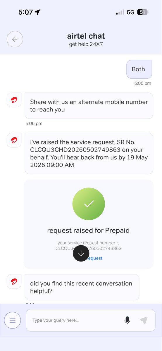 mohitsjnvchd's tweet photo. Network not working when raised a complain TAT is 19 may. @Airtel_Presence @airtelindia https://t.co/VFSaZjdcfD
