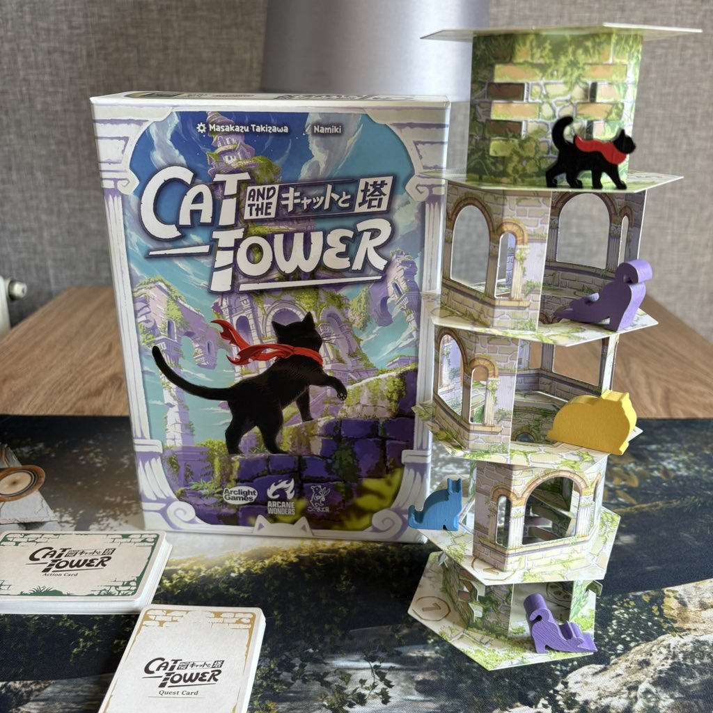 BoardAdd's tweet image. Move over Rhino Hero - ‘Cat And The Tower’ is here #boardgames