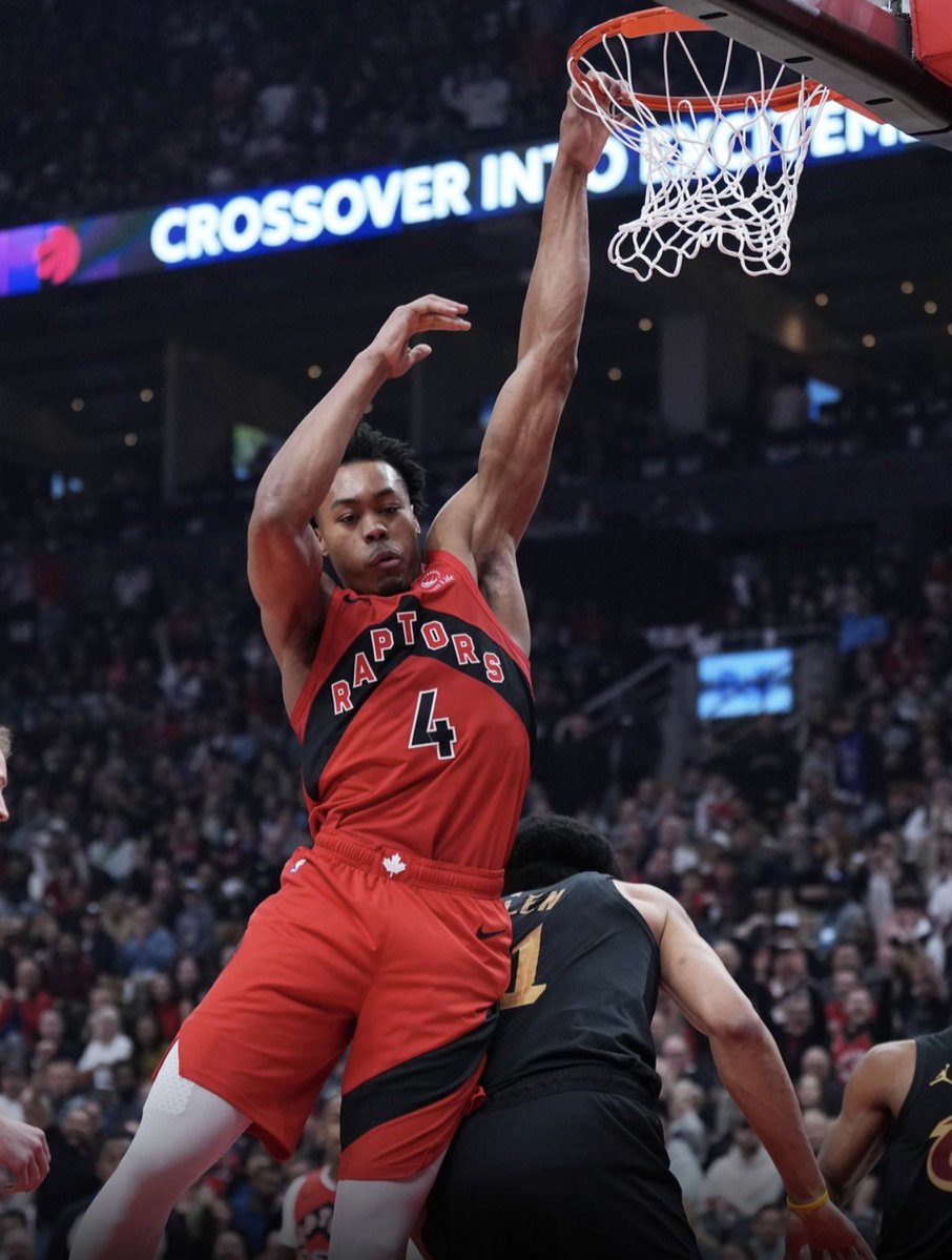 carlesortiz's tweet image. Scottie Barnes in Raptors’ #NBAPlayoffs Game 6 OT W vs Cleveland:

25 PTS, 7 REB, 14 AST (!!!), 3 STL, 3 BLK

&amp;gt; 1st player with that line or better IN PLAYOFF HISTORY

&amp;gt; passes LeBron for most AST by a forward in first 10 career PO games

[per @UnderdogNBA, @realapp]
#WeTheNorth