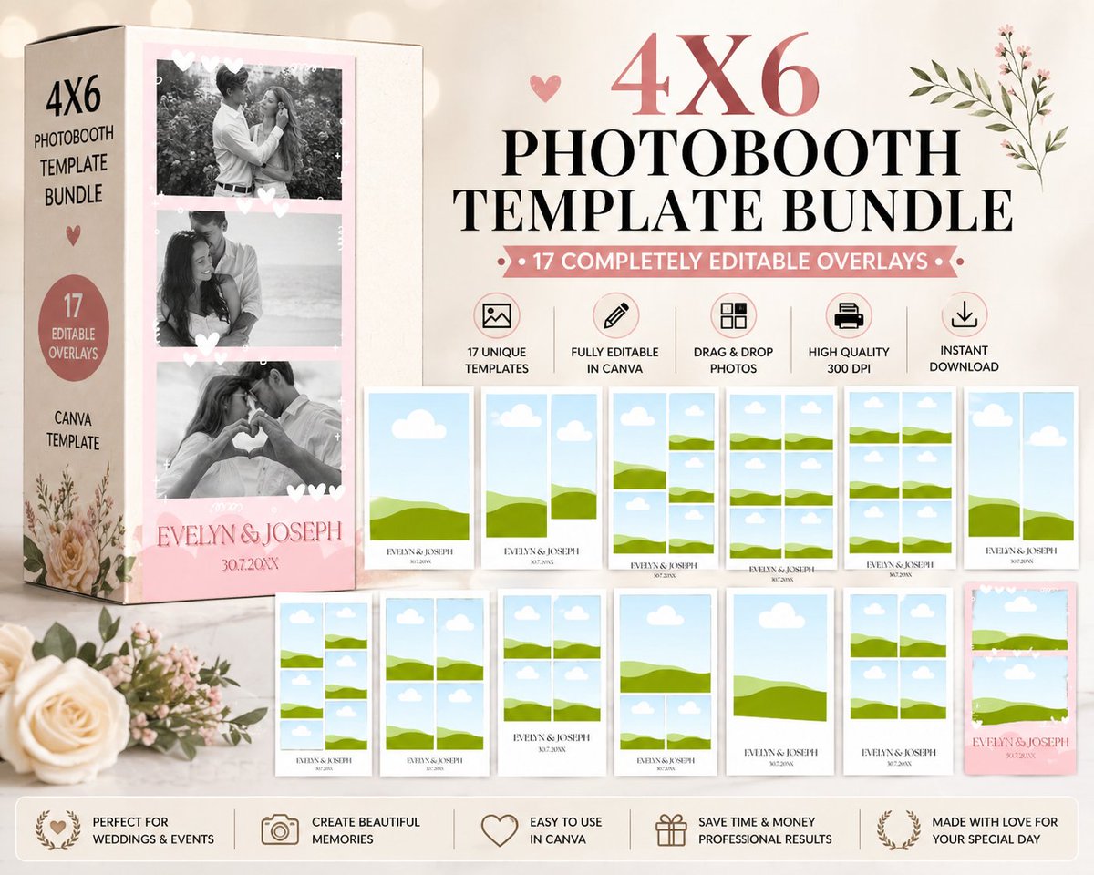 thecraftytemps's tweet image. 📸 Create custom photo booth designs for weddings &amp;amp; events!

Editable 4x6 Canva templates — perfect for event businesses, Etsy sellers &amp;amp; planners.

🔗 craftytemps.com/products/weddi…

#photobooth #canva #smallbusiness #craftytemps