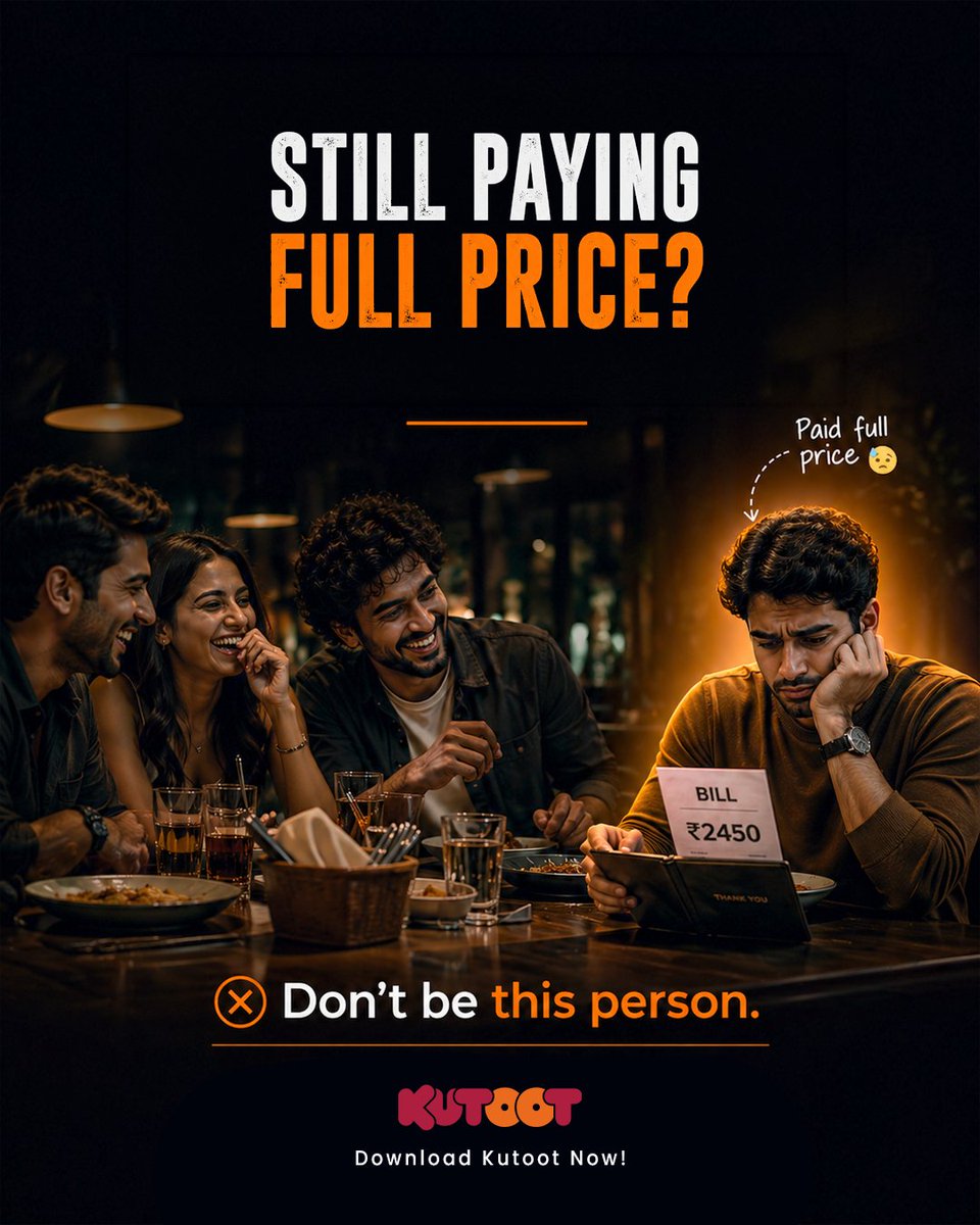 kutootIndia's tweet image. Some people pay the bill.
Smart people make the bill pay back. 

With Kutoot, every local spend comes with more value instant savings, rewards, and smarter returns. 

Pay less. Earn more.
The smarter way to shop local.

#Kutoot #ShopSmarter #SaveMore #EarnRewards #KutootStamps