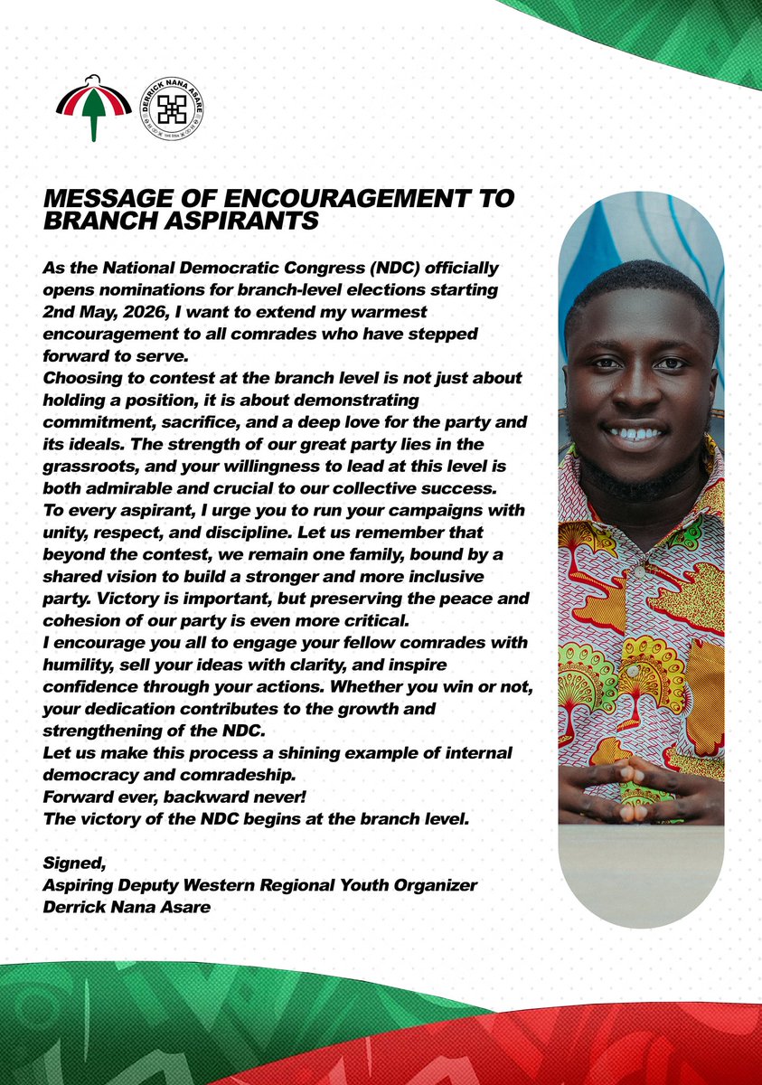 DNAsare1's tweet photo. MESSAGE OF ENCOURAGEMENT TO BRANCH ASPIRANTS https://t.co/Ln36dpH8AT