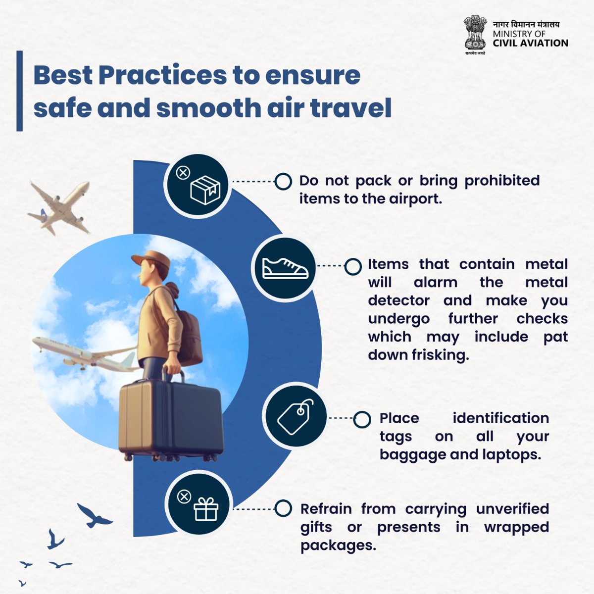 aaildhairport's tweet image. Tips for a Hassle-Free Travel Experience. 
Keep following us to know more!
 
#SmoothAirTravel #TravelSmart #AviationBestPractices