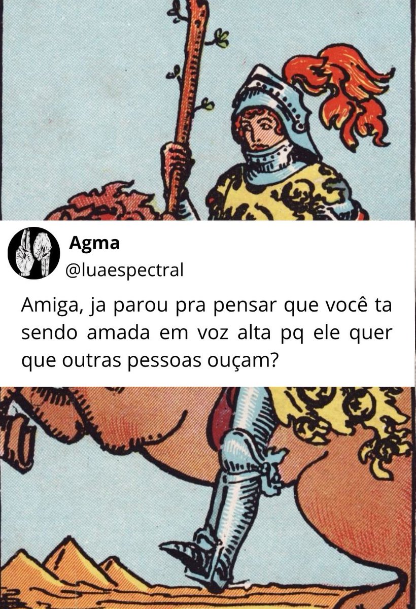 luaespectral_'s tweet photo. cafajeste não, cavaleiro de paus fica mais bonito. https://t.co/uYXRcOia7E