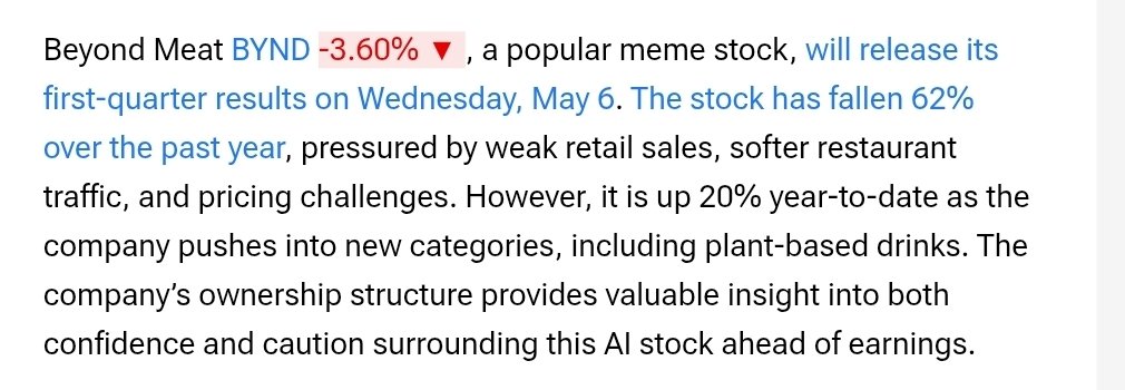 tipranks.com/news/beyond-me…
Interesting article—are they saying $BYND is heading toward AI? 🤔

"company’s ownership structure provides valuable insight into both confidence and caution surrounding this AI stock ahead of earnings"