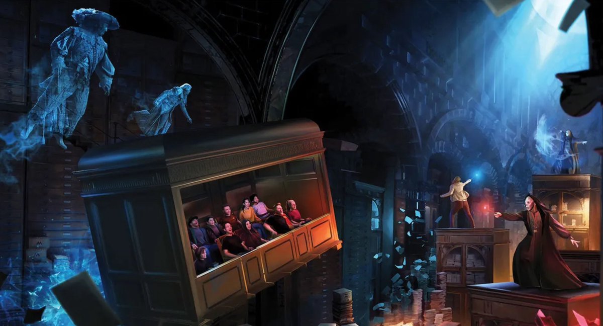SimonPatrickUK's tweet photo. We had to return to #EpicUniverse yesterday, to ride some of our favourites again. “Harry Potter and the Battle at the Ministry” is on such a scale I’ve never seen anything like it before, it truly blows your mind! 🤯 https://t.co/woab2mbGo9