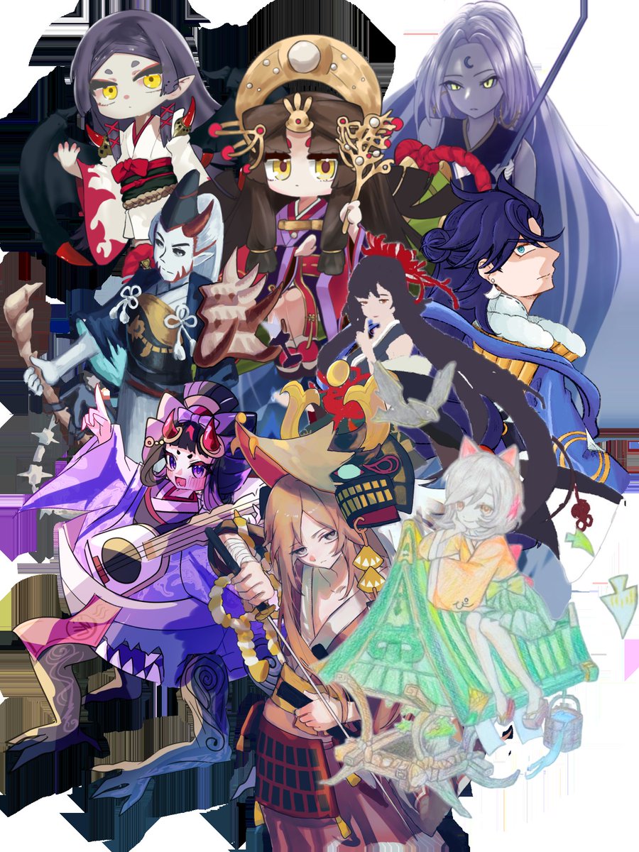 Tamane_Game's tweet photo. #百鬼異聞録
 #ありがとう百鬼異聞録

絵巻ごとのイラストになります
全体絵では上手く見れなかったイラスト達がより詳しく見られます！
古典から順番に並べていきます！ https://t.co/RnF7EQcZBH