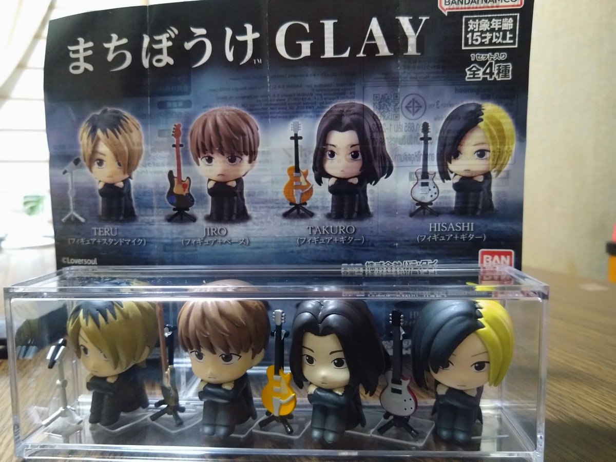 GLAYフィギュア TERU JIRO TAKURO HISASHI セット まちぼうけGLAY 2回の被り（HISASHI×2）で コンプリート グロリアス