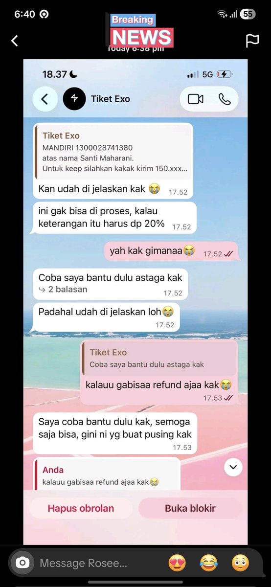 spicaludra's tweet photo. Agak takut share no rek (tapi tertera di ss-an ini)😭🙏🏻 pokoknya, tiket konser siapapun tetep hati-hati dan jangan panic buying😭🙏🏻 https://t.co/QynoQRlE8U