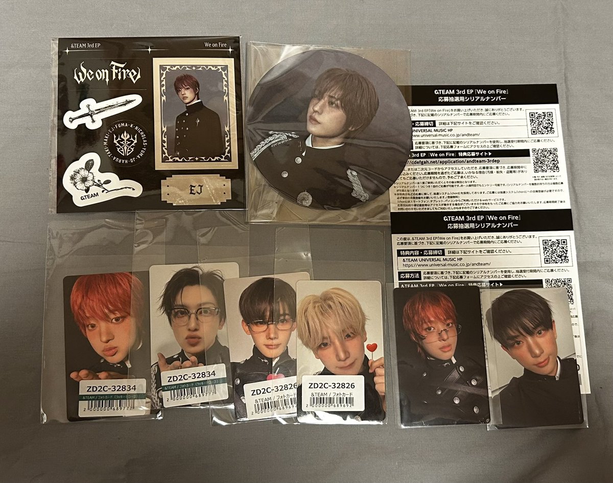 _Ririmoon_'s tweet photo. &amp;TEAM 交換

譲：EJ FUMA YUMA JO TAKI シリアル2

求：同種NICHOLAS、シリアル500/枚

＊郵送交換
＊引用元まとめて◎
＊シリアルはトレカとの交換も可

検索からでもお気軽にお声がけください！
#andteam交換 https://t.co/Ewa100ytmk