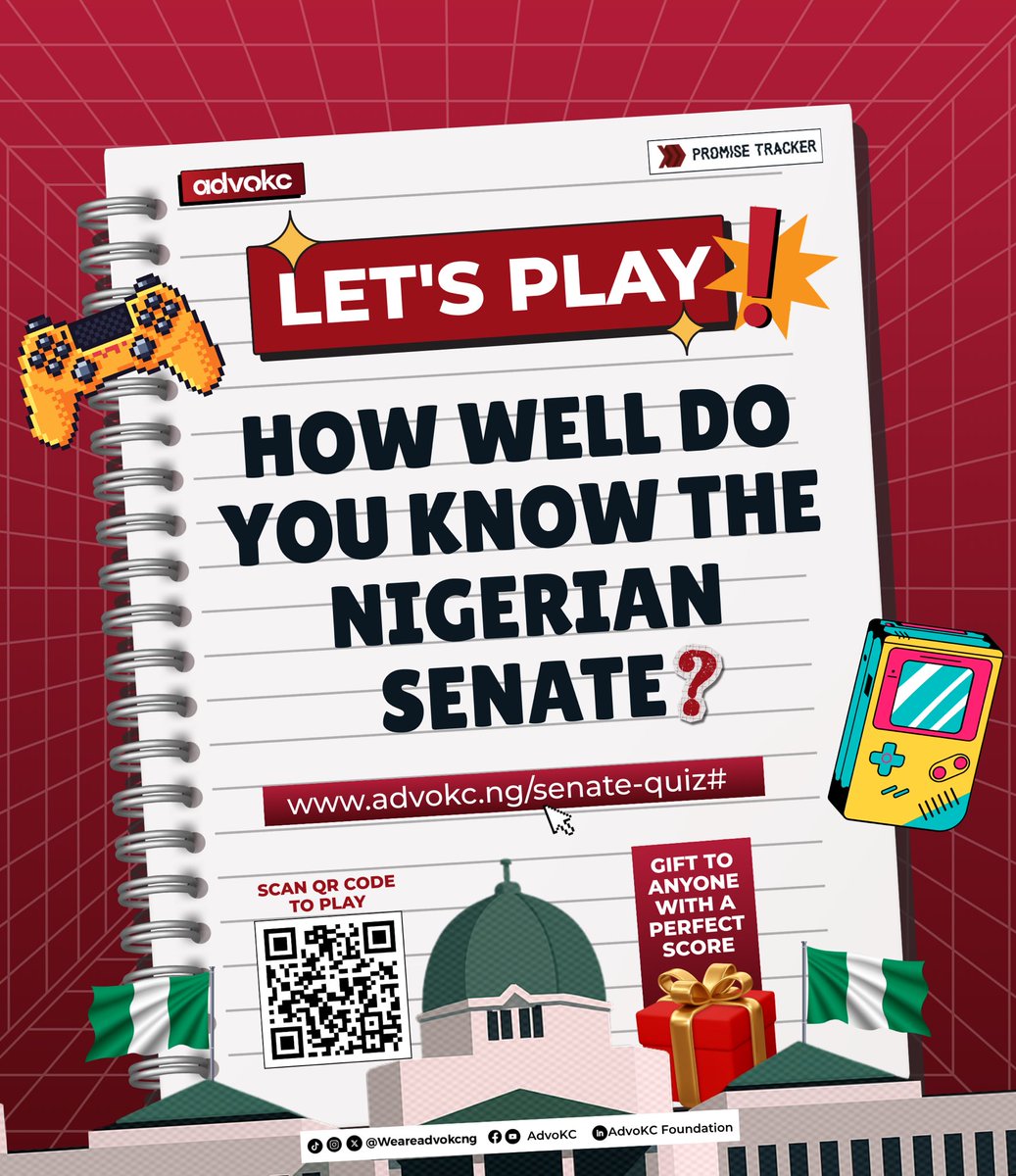 weareadvoKCng's tweet photo. Think you can score 10/10?

Test your knowledge of the Senate, its agenda, and how it actually operates and stand a chance to win.

Try the quiz: https://t.co/uYG98X1BZB

Track promises on https://t.co/qfajFrYTWI

#FollowTheAgenda 
#KeepPromises https://t.co/TSXM28wCPV