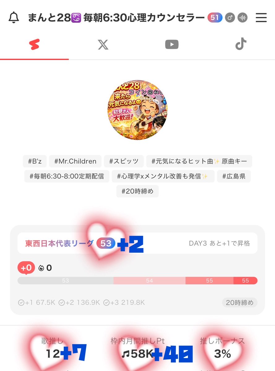 まんと28♋️元気を届ける歌配信🎤 tweet media