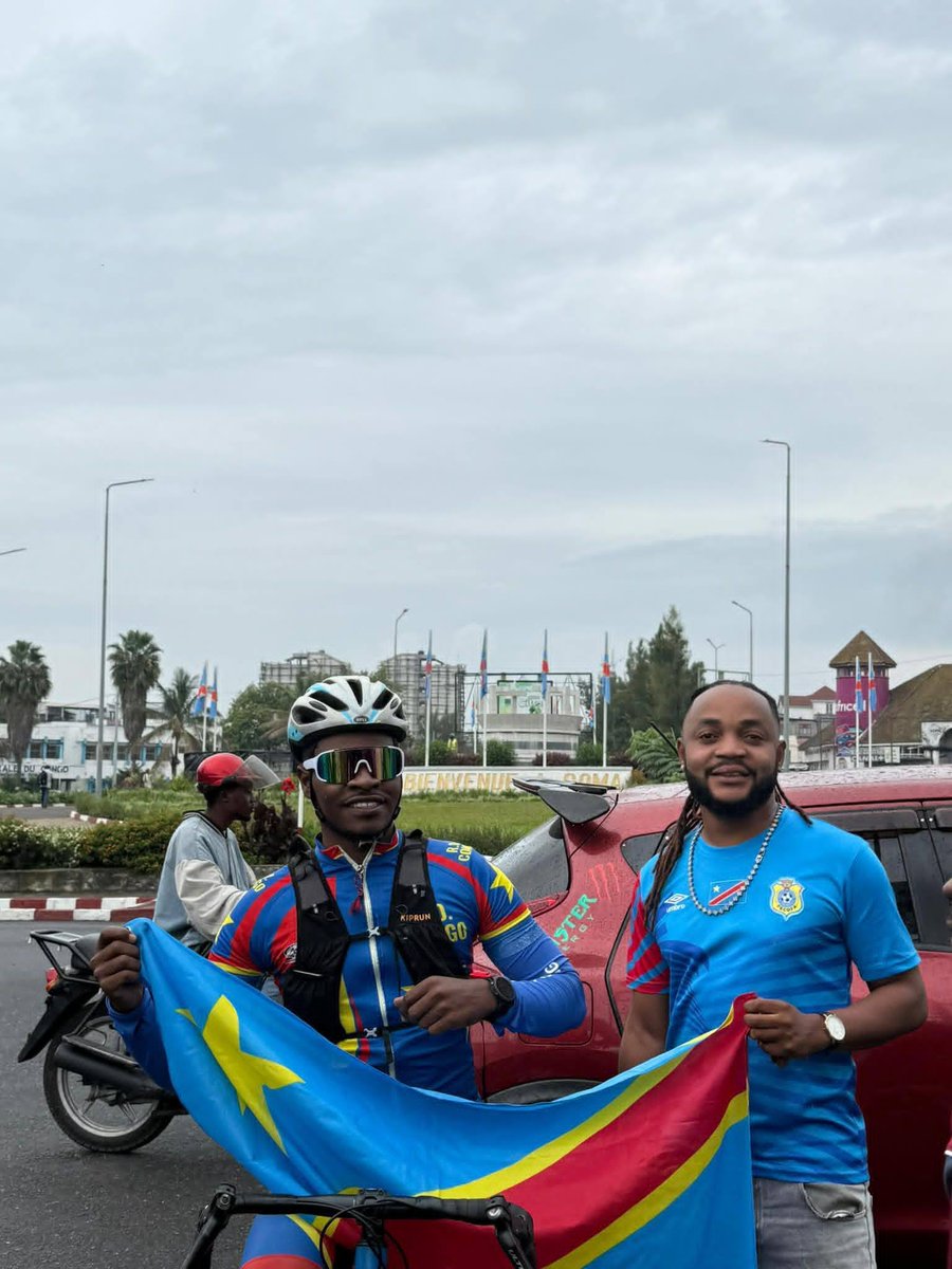 GeorgesKisando's tweet photo. #RDC:   le cycliste congolais Miguel Masaisai a lancé à Goma la 2ᵉ édition de son projet Pedal for Peace, avec l’ambition de rallier Rabat, soit près de 14 000 km à travers 17 pays africains, en vue d’un record du Guinness World Records.

Ce nouveau défi intervient après un premier exploit réussi où il avait relié Goma à Cape Town, parcourant environ 7 000 km à vélo.
Pour garantir la crédibilité de cette performance, son parcours est suivi grâce à un GPS professionnel fourni par Follow My Challenge.

Pour sa première étape ce 1er mai, il a parcouru 66 km jusqu’à Musanze, au Rwanda, poursuivant ainsi son périple pour la paix et l’unité à travers le continent africain.
Eka News
