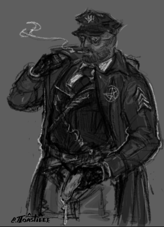 ToastedBagelBoy's tweet photo. late night magma doodle with friends.. cuz i wanted to draw coyle in a trench coat 

#outlasttrials #lelandcoyle https://t.co/l0uVI5sYoW