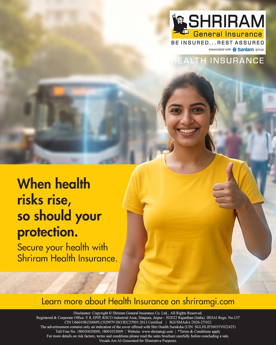 Shriram_GI's tweet image. Unexpected health emergencies can strike anytime — from sudden hospitalization to extreme heat conditions. Don’t let medical expenses catch you off guard.

#ShriramInsurance #HealthInsurance #MedicalCoverage #StayProtected #EmergencyCare