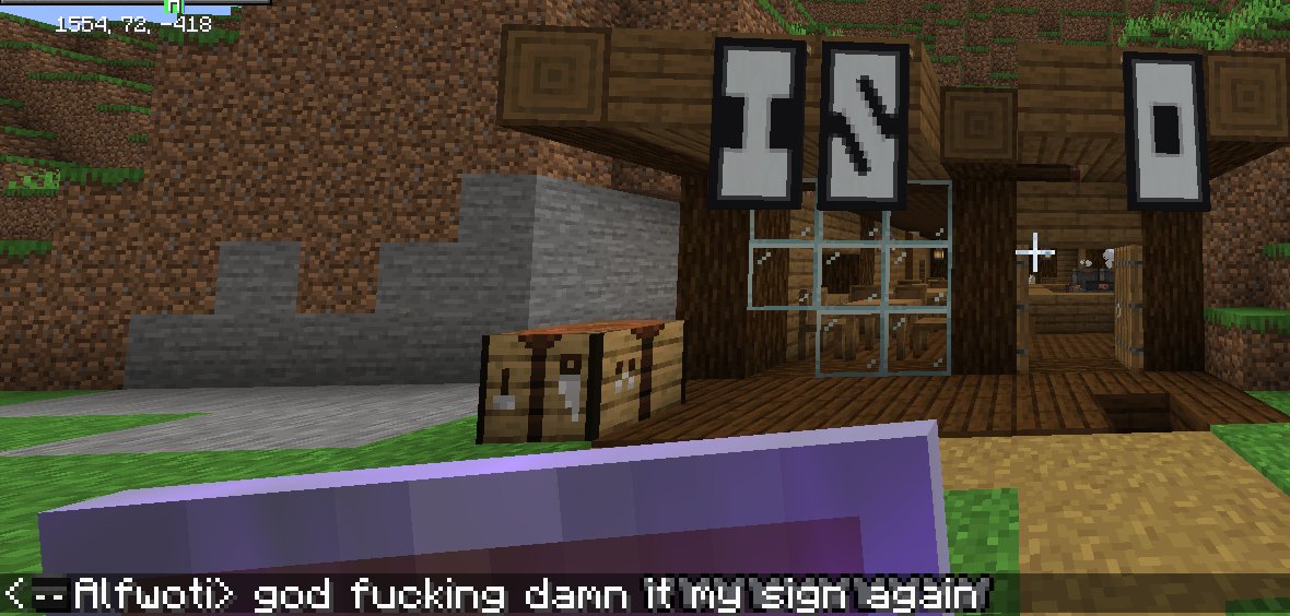 Alfwoti's tweet photo. The wither storm fucked up my bistro sign https://t.co/BXG9TMUNMJ