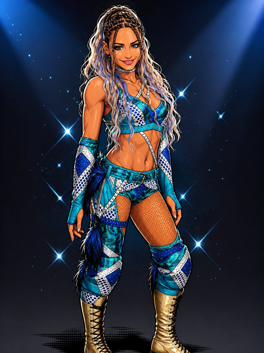 dabeom91's tweet image. wwe Queen of friday night smackdown giulia cartoon ai ver(260501) #Giulia #wwe #smackdown