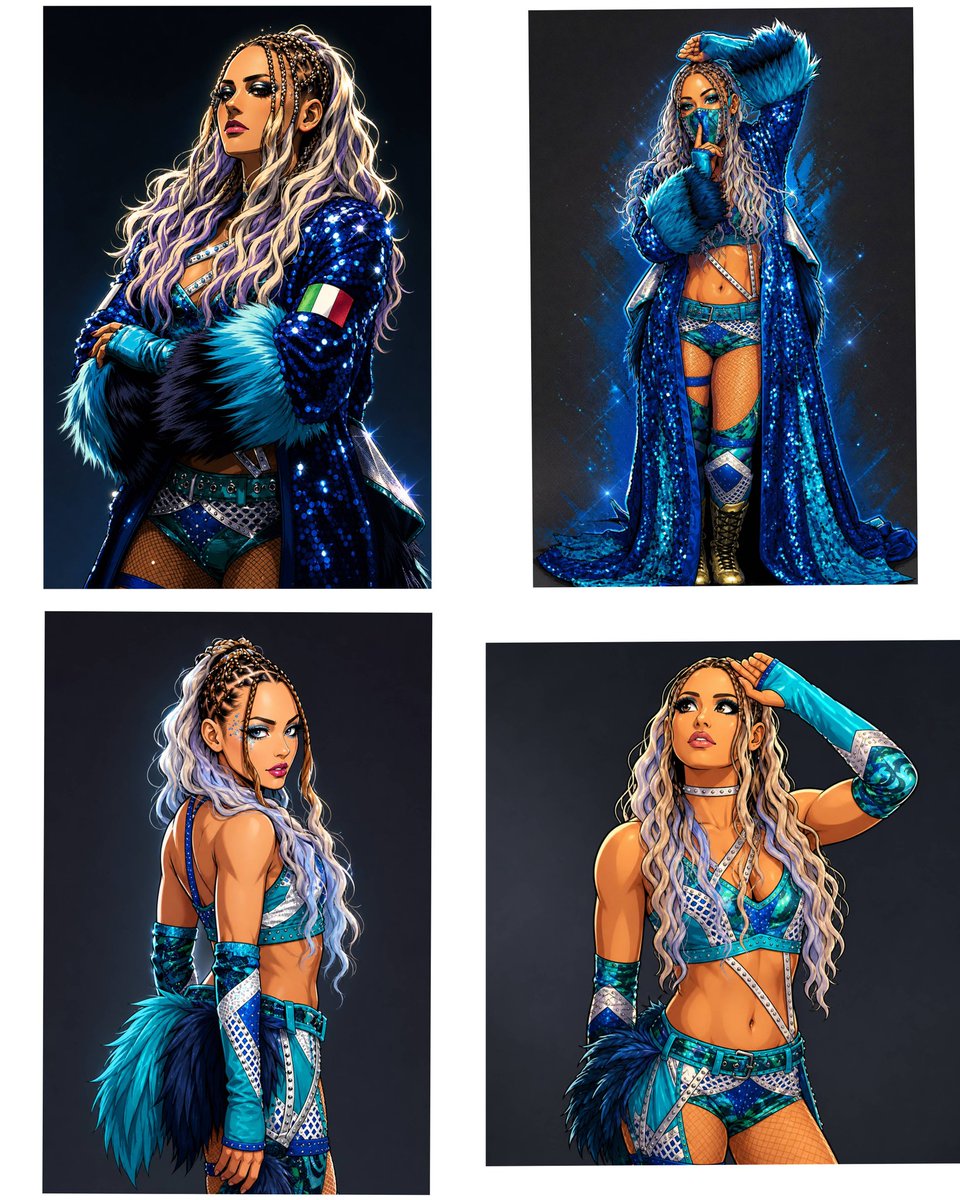 dabeom91's tweet image. wwe Queen of friday night smackdown giulia cartoon ai ver(260501) #Giulia #wwe #smackdown