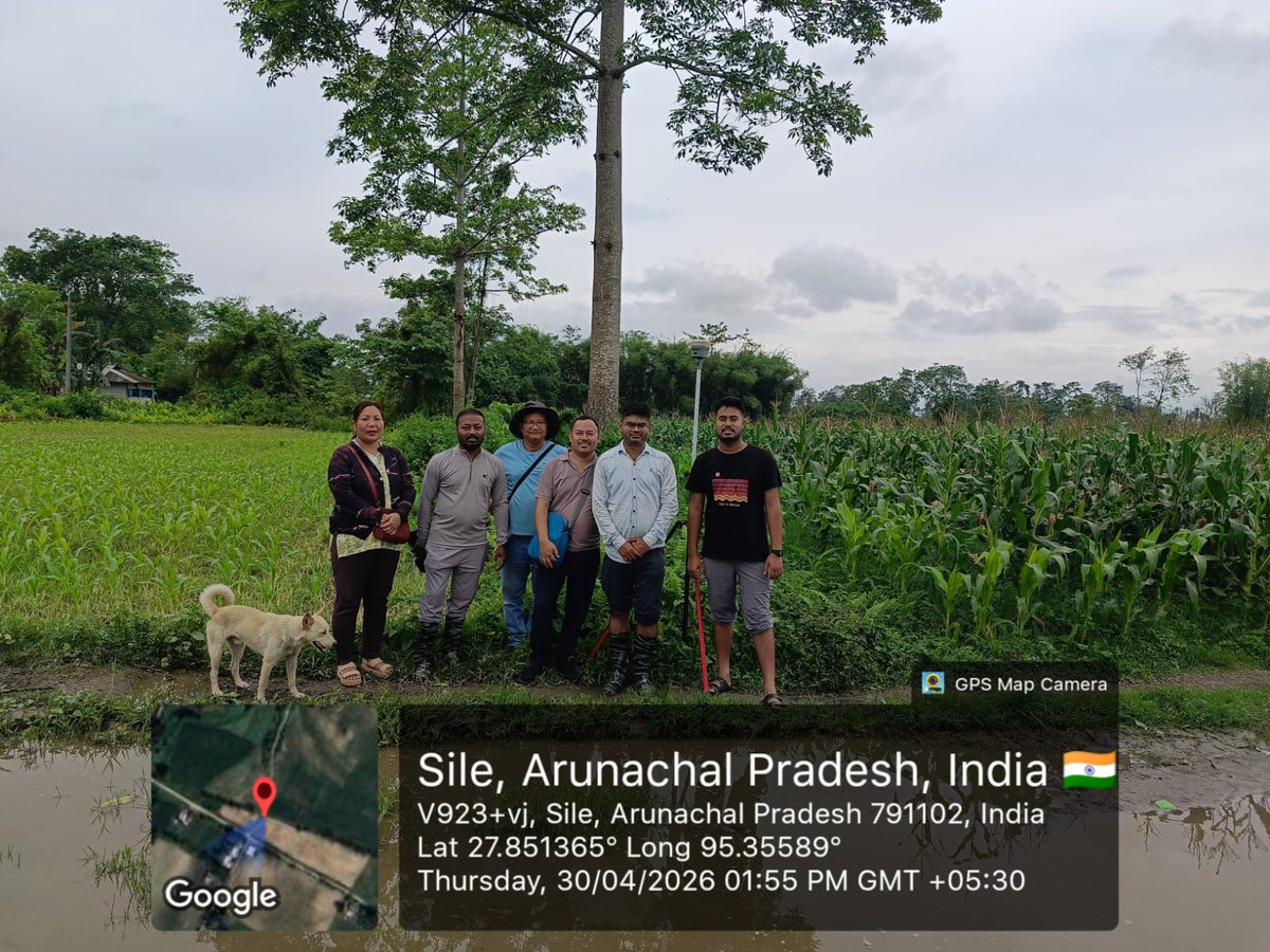 NatungMama's tweet photo. Our commitment to resolving long-standing border issues remains a key priority.On 30th April and 1st May, a joint verification of geospatial coordinates was conducted along the East Siang boundary by a specialized team from the Survey of India, alongside officials from both Arunachal Pradesh and Assam.

The team successfully verified coordinates from Jampani to the Ruksin Check Gate. While minor technical gaps at Oyan Bridge are being addressed, the overall progress is highly encouraging. This scientific approach ensures that the upcoming physical erection of boundary pillars by the PWD will be accurate and undisputed. Our government remain committed to a peaceful and well-defined border for our people.