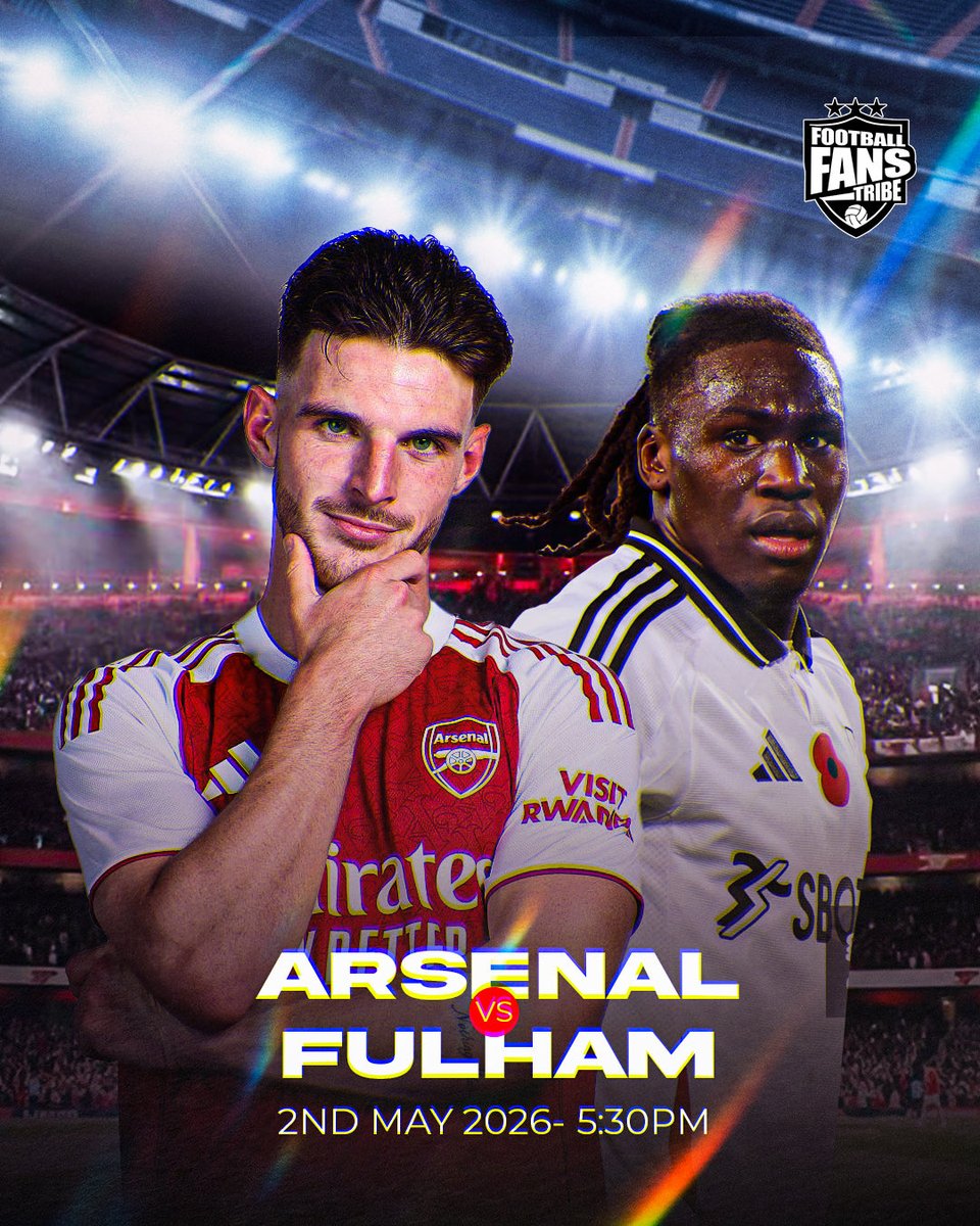 FansTribeHQ's tweet image. Today’s Fixture in the English Premier League is;

Arsenal VS Fulham @ the Emirates Stadium by 5:30pm

The League Leaders have a chance to push further in their chase from the League Title, Can they?

#Arsenal #fulham #PremierLeague #Football