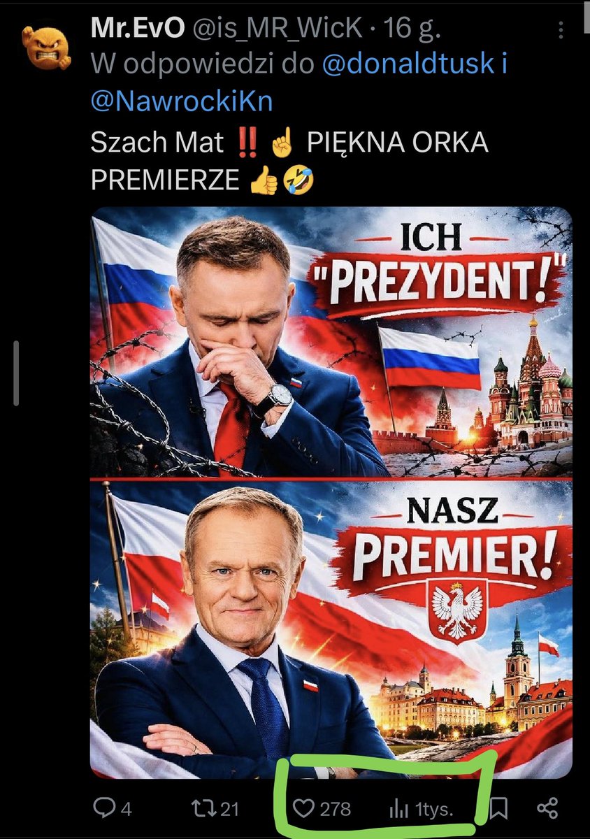 is_MR_WicK's tweet photo. Znówu To Zrobiliście‼️‼️‼️‼️‼️‼️‼️‼️‼️‼️‼️‼️‼️‼️‼️ 🙆
#Donek #Donaldinio #PREMIERDOLANDTUSK
Jesteś MEEEGA 👍😝
WIELKIE DZIĘKI ZA TAKI SUPPORT https://t.co/B6JA7AC3ln