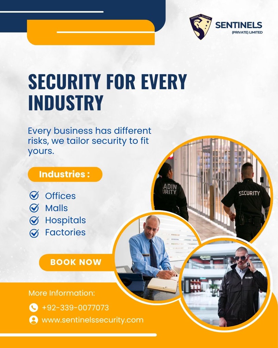SentinelsPvtLtd's tweet photo. Every business faces unique risks — we’ve got the perfect security solution for yours. 🛡️
Reliable. Professional. Always alert.

📞 Whatsapp your queries on : +92 339 007707-3
🌐 Visit: https://t.co/qLoVw4aPYF https://t.co/33OVzs6xj9