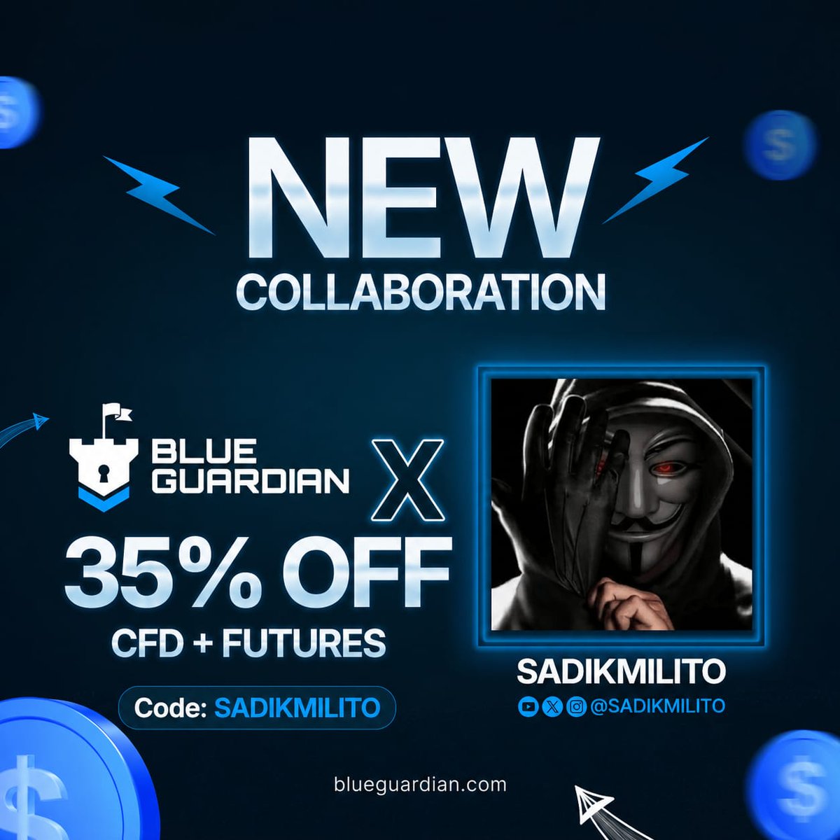 sadikmilito's tweet image. Big news! 🚀  

I’m officially a partner with Blueguardian.

Huge respect to the Blueguardian team for building a platform that actually puts traders first. Proud to be working alongside you. Let’s build. 
blueguardian.com/?afmc=sadikmil…

#Blueguardian #PropTrading #Partnership