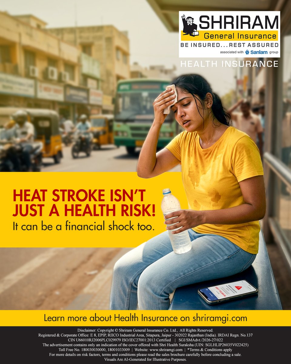 Shriram_GI's tweet image. Unexpected health emergencies can strike anytime — from sudden hospitalization to extreme heat conditions. Don’t let medical expenses catch you off guard.

#ShriramInsurance #HealthInsurance #MedicalCoverage #StayProtected #EmergencyCare