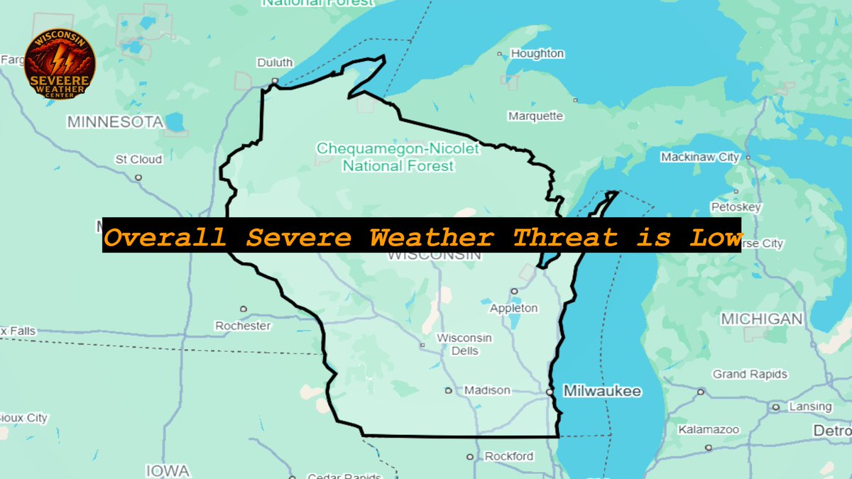 WISVRWXCENTER's tweet image. 2:40 AM CDT #Outlook
D2: No Risk
(N/A)
Severe Storms Not Expected (0%)
General Rain
SL Winds: N/A
Tornado: N/A
Hail: N/A
Timing: N/A
More Info: sites.google.com/view/wisconsin…
#wiwx