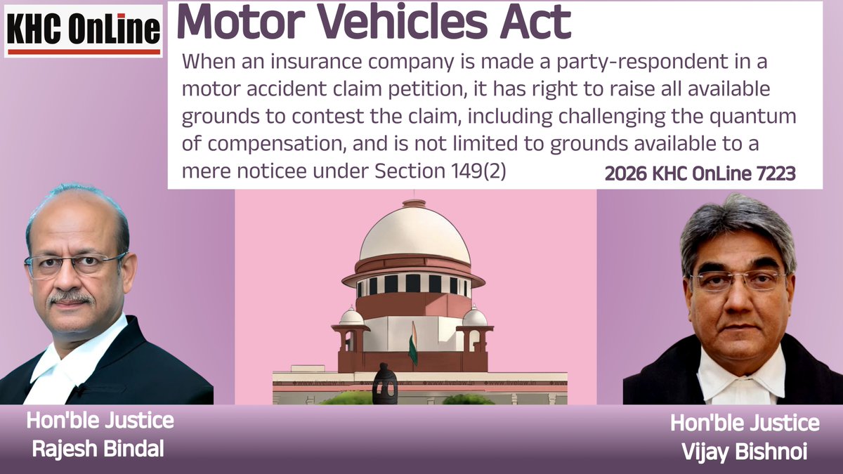 khconline1's tweet image. #MotorVehiclesAct #InsuranceLaw #MotorAccidentClaims #ClaimPetition #Compensation #Section149 #LegalRights #InsuranceCompany