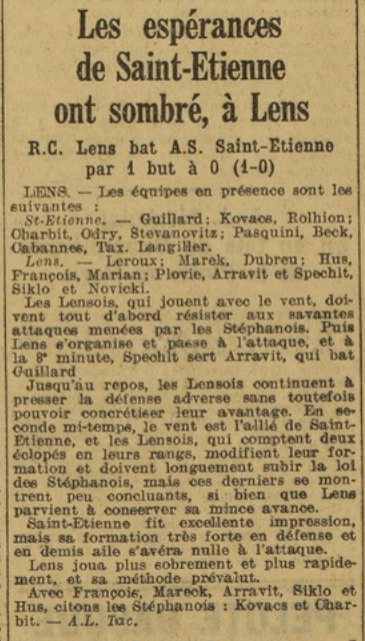 pilia_albert's tweet photo. 📚#ASSE #90ans épisode 75
Le 3 mai 1936, l'ASSE subit à Lens une défaite plus que dommageable pour la lutte pour la montée en D1 (0-1).
Les Verts, 3e, ont désormais trois points de retard sur Rouen et Roubaix à quatre journées de la fin du championnat. https://t.co/d1G0cYOTH6