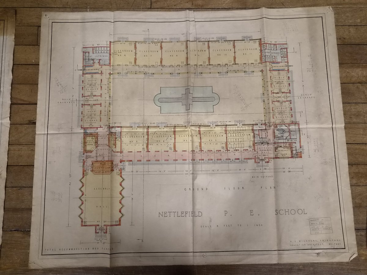 JamesEHennessey's tweet photo. Nettlefield Primary School - an East Belfast gem of 1930s architecture. (How amazing is their new garden?) BUT, the original 'lighthouse' blown off the tower in 2024 has still to be restored. Come on @Ed_Authority, why the wait? https://t.co/r60dcrHaRU