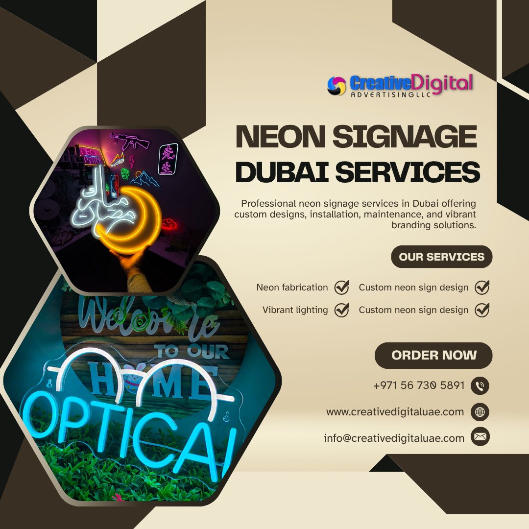 creativeadvtdxb's tweet image. Make your brand shine in Dubai with custom neon signage that grabs attention day and night. Stylish, durable, and fully tailored to your business needs.

Call or WhatsApp # +971 56 730 5891

#NeonDubai #Signage #Branding